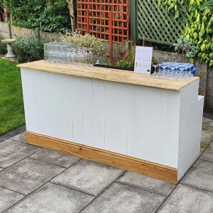 White Wooden Mobile Bar Hire 