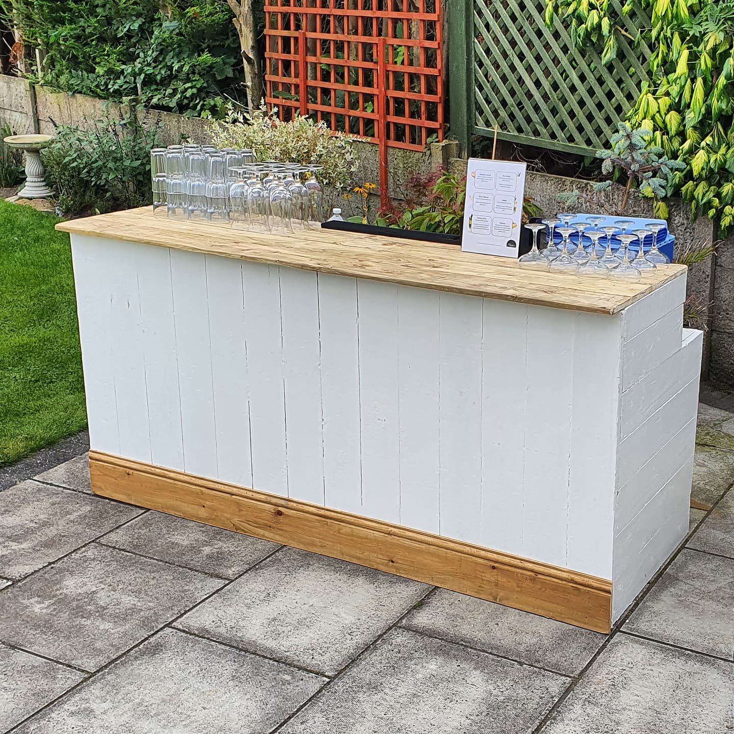 White Wooden Bar Hire Liverpool